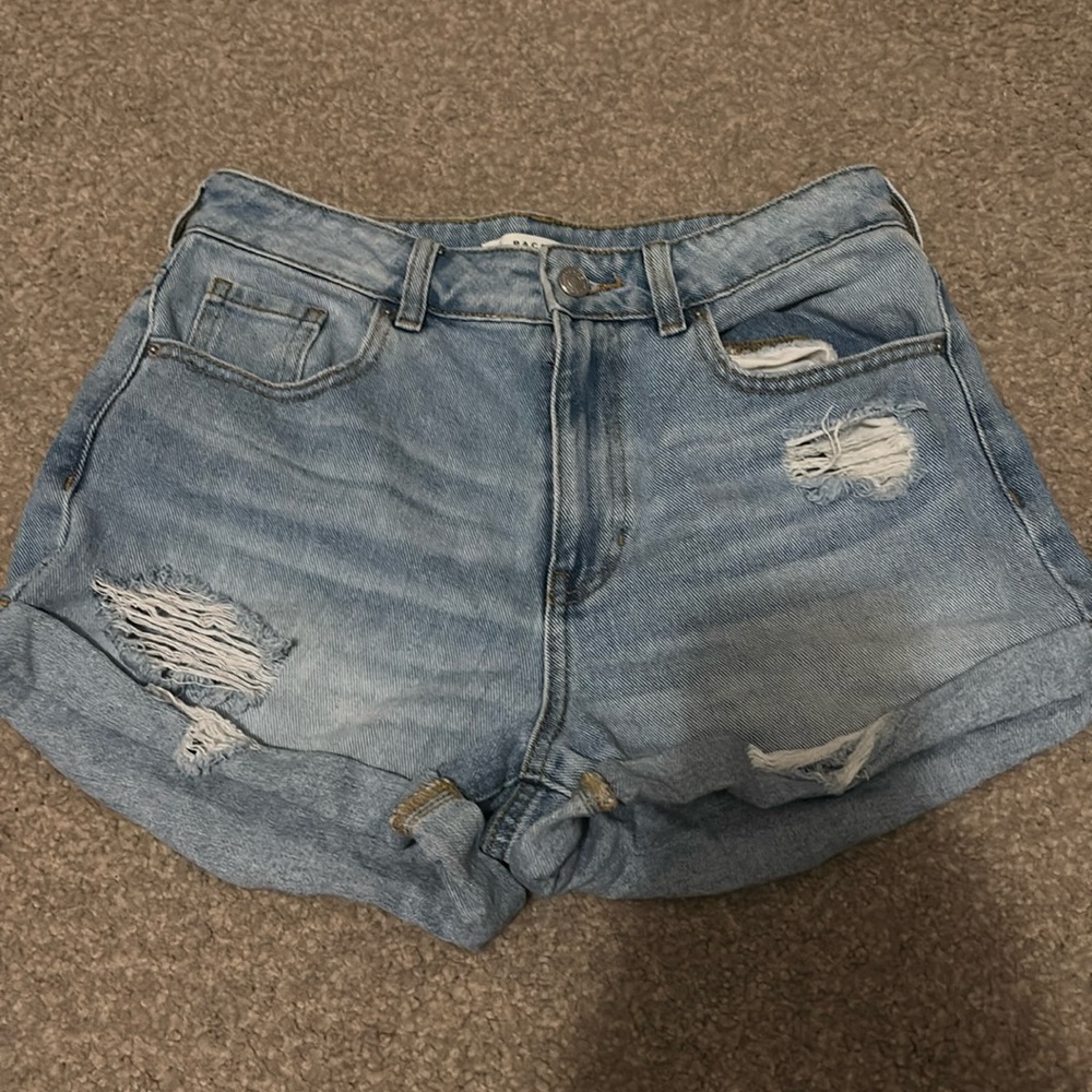 light-wash jean shorts